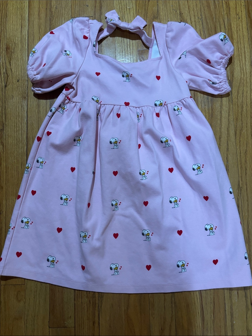 Janie and Jack Pink Heart & Puppy Tie-Back Dress